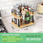 SNTD Lazy Susan Spice Rack Organizer for Cabinet, Wood, Natural, 12 in - Image 3