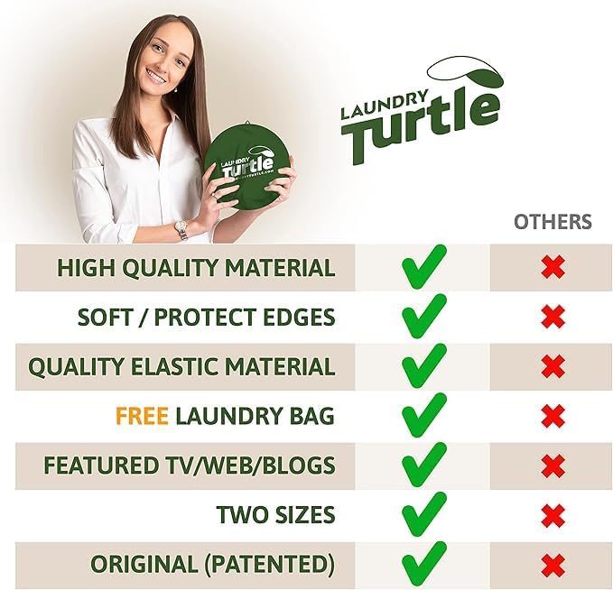 Laundry Turtle Collapsible Laundry Basket for Washer & Dryer (Aqua, Large) - Image 5