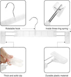 GUANJUNE Clothes Pants Hangers, Space-Saving Skirt Holders with 360 ° Swivel Hooks, Adjustable Clips, Trouser Hangers, Clothes Coat Garment Jeans Hangers (30 Pack, Transparent) - Image 2