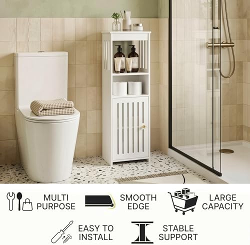 5-Tier Narrow Bathroom Cabinet, 9.8" W X 31.5" H - Image 6