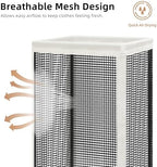 STORAGE MANIAC Mesh Laundry Hamper, 23.7 Gal. Tall Laundry Basket for Airflow, Strong Metal Dirty Clothes Hamper for College Dorm, Bedroom, Bathroom, Clothes Bin, White & Black - Image 3