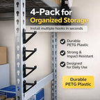 Garage Storage Utility Hooks (4-Pack) – Keyhole Shelving Hook Fits Standard Boltless Uprights – Strong Organization for Workshop & Shelves (Yellow) - Image 2