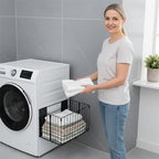 Magnetic Collapsible Laundry Basket, Foldable Metal Laundry Hamper for Washing Machine Side, Space Saving Pop Up Hamper, Laundry Room Organization and Storage (Black) - Image 5