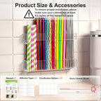 9.5” Large Acrylic Straw Holder for Cabinet Door, Adjustable Two-Part - Image 4