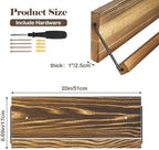 Nisorpa 20 Inches Wall Mounted Shoe Rack, Rustic Burnt Wood, 2 Pack - Image 2