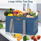 WONDAY DarkBlue Foldable Utility Tote Bag, Reusable Grocery Bag - Image 3