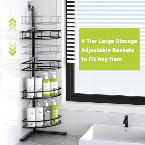 Standing Corner Shower Caddy - Rustproof Bathroom Shower Stand Shelf - Image 6
