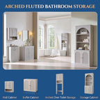 Bathroom Fluted Arched Wall Cabinet, 23.6''W Medicine Cabinet, Light Grey - Image 6