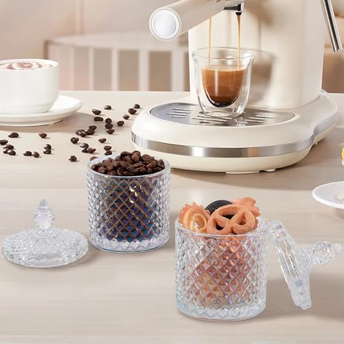 2 Pack Qtip Holder Apothecary Jars with Lid, Thick Glass, Iridescent Clear - Image 7