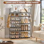 OYREL 8 Tiers Shoe Rack 26-32 Pairs Vertical Large Shoes Organizer - Image 3