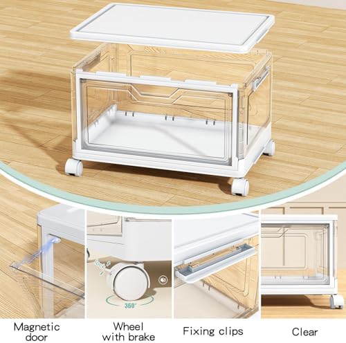 Kmiectse Clear Storage Bins with Lids - 4 Tier 23qt Plastic Stackable Bins - Image 3