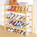 Smiry Bamboo Shoe Rack, 12 Vertical Slats, 4 Tier - 26.8" Wide, Natural by Smiry