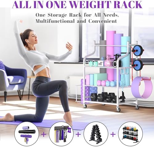 Mythinglogic Home Gym Rack for Dumbbells, Yoga Mats and Workout Equipment - Image 3