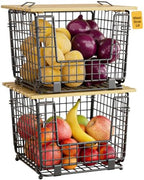 2 Pack Stackable Potato Onion Bins, Pantry Organizers and Storage by GGIU