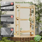 AmazerBath Bamboo Over The Toilet Storage Shelf - 3-Tier Bathroom Organizers and Storage Shelves, 2 in 1 Dual Stable Above Over Toilet Bamboo Shelf Home Storages Rack for Small Bathroom, Space Saver - Image 3