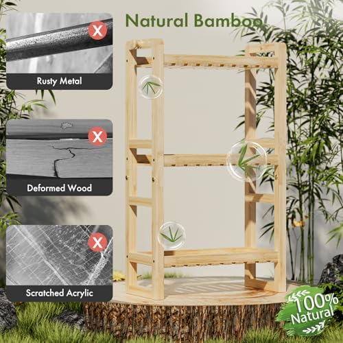 AmazerBath Bamboo Over The Toilet Storage Shelf - 3-Tier Bathroom Organizers and Storage Shelves, 2 in 1 Dual Stable Above Over Toilet Bamboo Shelf Home Storages Rack for Small Bathroom, Space Saver - Image 3