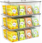 Utopia Home Tea Bag Organizer with Lids, Stackable Tea Box, 3 Pack, Clear by UTOPIAHOME