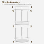 YATINEY Lazy Susan Organizer, Rotating Spice Rack, 3 Tier Spice Turntable Organizer, Industrial Turntable Spice Holder, for Kitchen Countertop and Cabinet, Compact and Versatile, White SR23WW - Image 8
