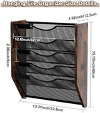 Wall File Organizer,5 Tier Mesh Mail Organizer Wall Mounted,Hanging File Holder,Magazine Rack for Documents,Magazine,Literature,File,Mails,Envelopes - Image 7