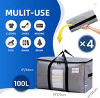 TAILI 4 Pack Silver Extra Large Moving Bags,Storage Bag with Visible Window - Image 2