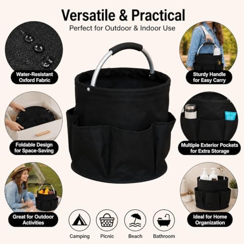 Cleaning Caddy Bag, Cleaning Supplies Organizer, Storage Basket with Handle - Image 3