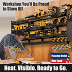 XLarge 64''W Power Tool Organizer Wall Mount, Charging Station, 4-Tier - Image 7