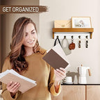 Rebee Vision Key Holder Wall Mount for Home Decor, Light Brown & White - Image 3