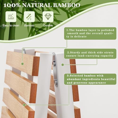 Bamboo Shoe Rack Organizer for Closet and Entryway-Space-Saving Narrow Shoe Stand-Versatile Shoe Holder for Door or Closet Shelf,Garage Bedroom can Freely Stack DIY Small Shoe Racks 2Tier Mixed color - Image 4