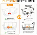 SUNALLY Stackable Storage Bins 6 Pcs Wire Baskets Freezer Organizer, White - Image 3