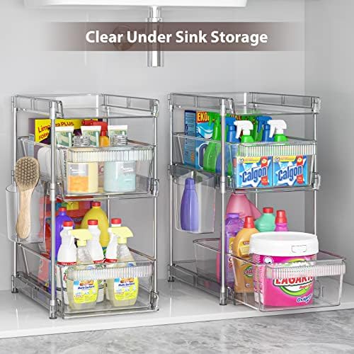 WAKISA 2Pcs Pull Out Organizer and Storage with Cups and Removable Dividers - Image 4
