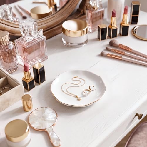 Ceramic Jewelry Tray, White Initial C Personalized Jewelry Dish - Image 4