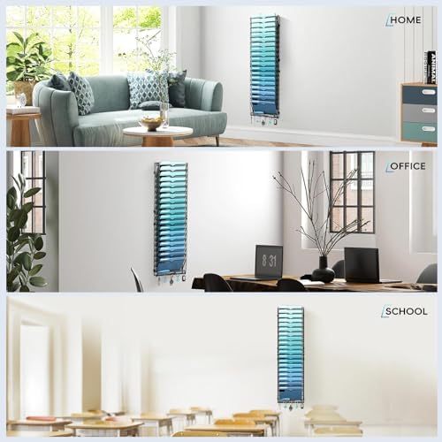 20-Tier Wall File Organizer and Mail Organizer with 5 Hooks, Black - Image 7