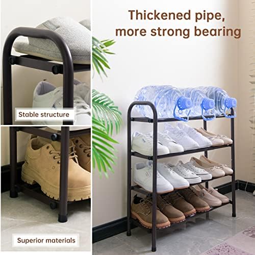 Gonfoam Expandable 4-Tier Shoe Rack for Closet and Entryway, Bronze - Image 5