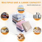 Clear Zippered Plastic Clothes Storage Bags, 6 Pack, White | Clear Storage Bags with Zipper Plastic Storage Bags for Clothes Sweaters Blankets Sheets, Size: 10.5 x 10.5 x 2.5 Inch - Image 4