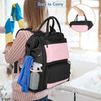 LoDrid Heavy Duty Cleaning Supplies Bag with Steel Frame Top, Pink - Image 5