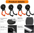 4 Pack Strong Magnet Hooks Heavy Duty, Rubber Coated No Damage Hook for Garage Storage, Dual Hook Design, Large Magnetic Hangers for Tools, Garden, Workshop (Orange2pcs + Black2pcs) - Image 6