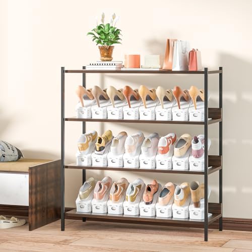 Neprock Shoes Slots Organizer for Closet, Shoe Rack Organizador De Zapatos for Closet Organization, Shoe Slots Organizer Shoe Storage Shoe Holder Space Saver for Entryway(12 Pack)(White) | 50% Space Saver, 4 Adjustable Height, Double Deck, Tool-Free As... - Image 7