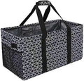 Joyfol Day Extra Large Utility Tote Bag, Reusable Grocery Bags Foldable,Upgraded Metal Frame, With Sturdy Handles Reinforced Bottom Heavy Duty Oxford Fabric Moving Shopping Bags, Heart Black by JoyfolDay