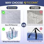 TICONN 4 Pack Extra Large Moving Bags Heavy Duty with Zippers & Carrying Handles, Durable Storage Bags Moving Boxes for Closet Organizers and Storage (4 Pack, Navy) - Image 4