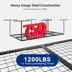 FLEXIMOUNTS 4x8 Overhead Garage Ceiling Storage Rack Organization, Black - Image 2