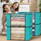 Fab totes 4 Pack Storage Bags for Clothes Blanket Storage Bins with Lids | Foldable Closet Organizers with Zippers,Window and Handles,Fabric Storage Bins for Sweater,Comforter,Bedding,Dorm essentials - Image 7