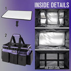 SCAVATA Wearable Cleaning Caddy Bag, Cleaning Caddy Supplies Organizer with Handle & Shoulder Straps for Housekeepers, Under Sink & Car Cleaning Tool Organizers with 4 Foldable Divider (Purple) - Image 4