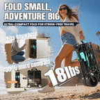Navatiee 330Lbs Collapsible Folding Wagon, Beach Wagon Cart Heavy Duty Foldable with Big Wheels, Utility Grocery Wagon with 165L Large Capacity for Camping Garden Sports, Light Blue - Image 3
