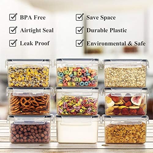 Wildone Airtight Food Storage Containers with Lids 0.8L, 16PCS, Black - Image 2