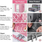 Storage Bags 3 Pack 100L Clothes Organization and Storage Containers | Large Blanket for Comforters,Bedding, Foldable Organizer with Reinforced Handle, Clear Window, Sturdy Zippers, Pink - Image 4