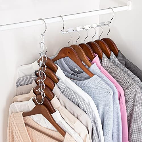 HOUSE DAY Closet Organizers and Storage Space Saving Hangers 12 Pack Stainless Steel Magic Hangers Upgraded Sturdy Multiple Hanger in one Space Saver Clothes Hanger College Dorm Room Essentials - Image 3
