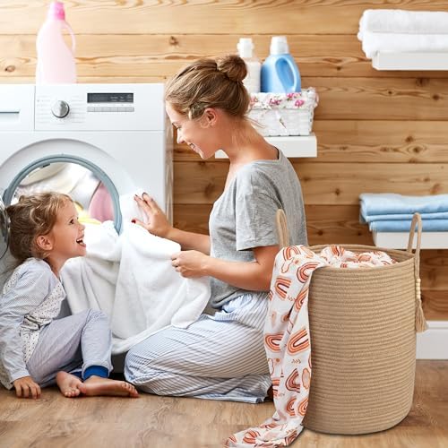 XUANGUO Rope Laundry Basket Laundry Hamper for Clothes Jute - Image 4