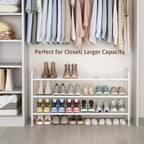 LINZINAR 3 Tier Long Shoe Rack for Closet Metal Shoe Organizer for Entryway - Image 2