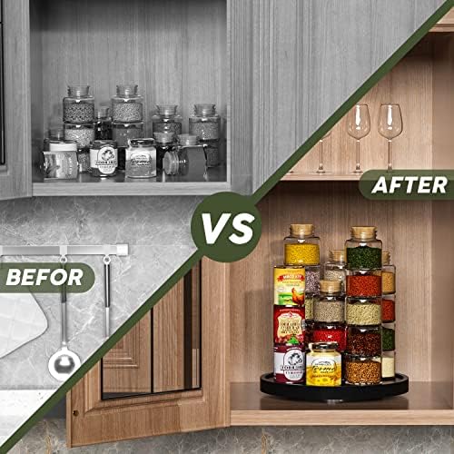VeyFey Turntable Vanity Tray, 10 Inch Bamboo Countertop Organizer - Image 5