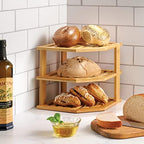 Bambüsi Kitchen Cabinet Organizer 3-Tier Corner Shelf Storage Rack, Bamboo - Image 2